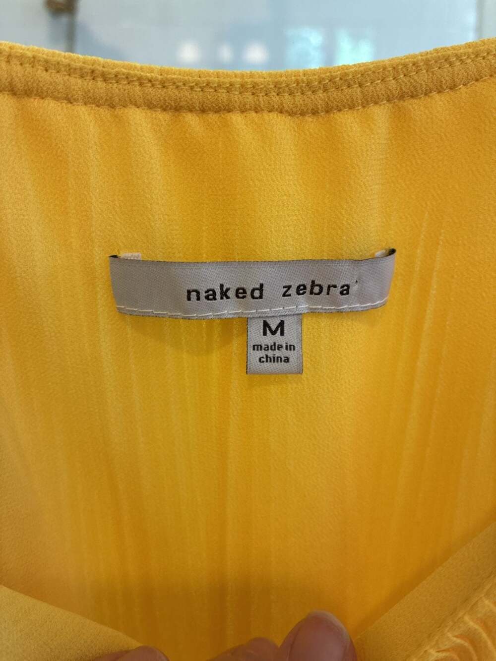 Naked Zebra Pleated Cami Tank Top Yellow Size M